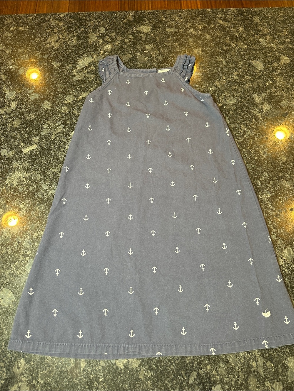 Petite Plume girl's Amelie nightgown. Navy Anchor print Size 6